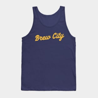 Milwaukee 'Brew City' Baseball Script T-Shirt: Celebrate Your Love for Baseball and Brews in Milwaukee Style! Tank Top